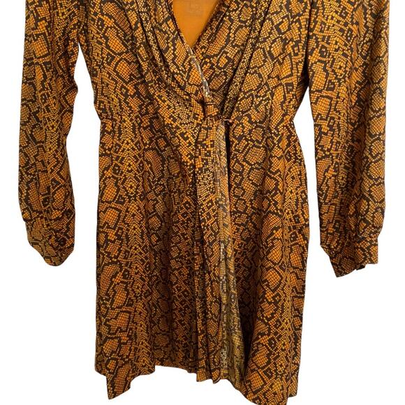 French Connection Snake Print Erina Drape Mini Dress Sz 4 - Picture 4 of 11